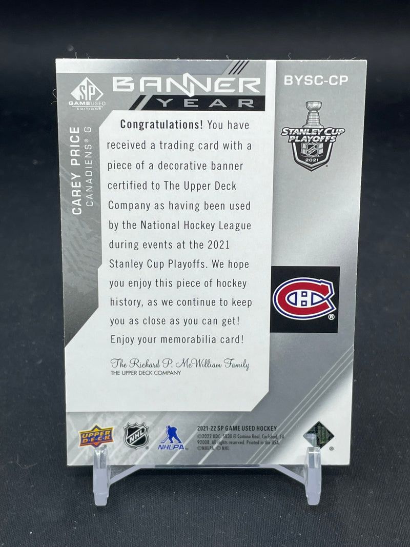 2021 UPPER DECK SP GAME USED - BANNER YEAR - C. PRICE -