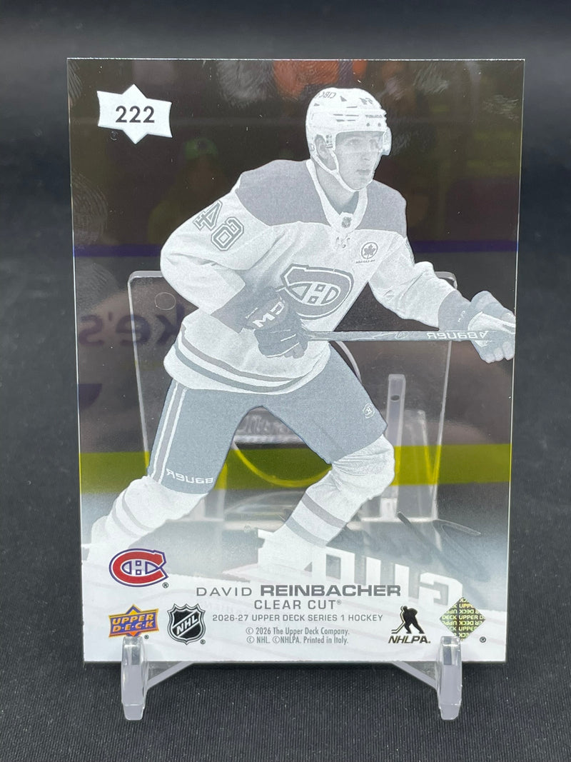 2026 UPPER DECK SERIES ONE - CLEAR CUT - YOUNG GUNS - D. REINBACHER -