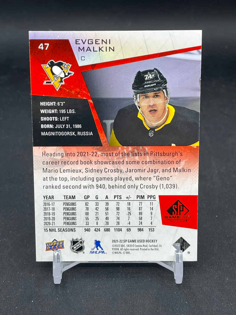 2021 UPPER DECK SP GAME USED - RED - E. MALKIN - #47 - #'D/205