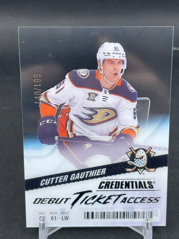 2024 UPPER DECK CREDENTIALS - DEBUT TICKET ACCESS - C. GAUTHIER - #DTAA-CG - #'D/199 - RC