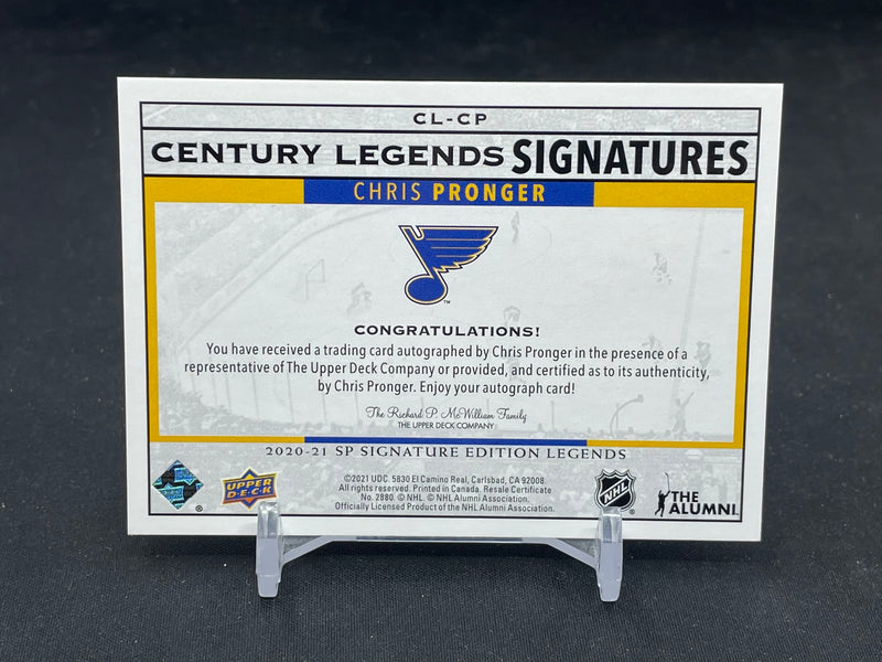 2020 UPPER DECK SP SIGNATURE EDITION LEGENDS - CENTURY LEGENDS SIGNATURES - C. PRONGER -