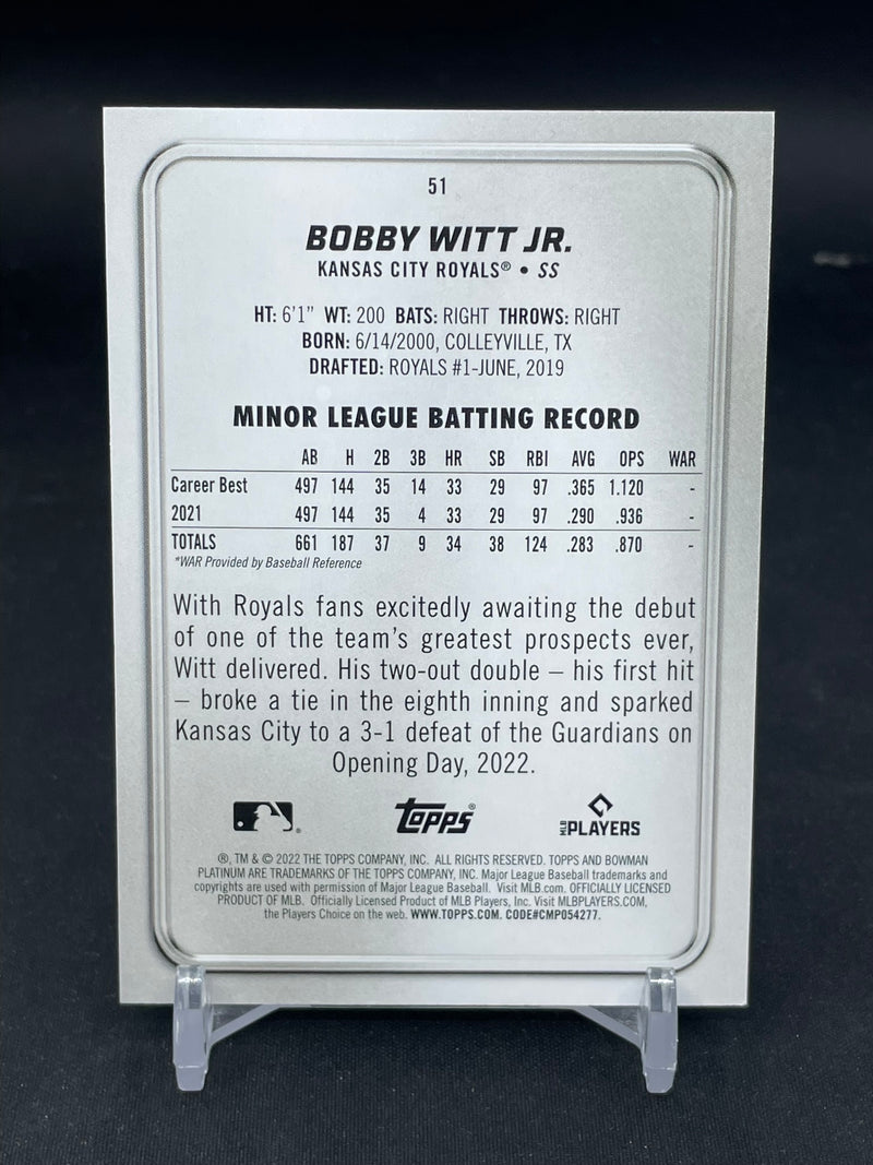 2022 TOPPS BOWMAN PLATINUM - EMERALD ICE FOILBOARD - B. WITT JR. - #51 - #'D/299 - RC