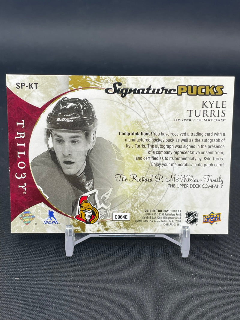 2015 UPPER DECK TRILOGY - SIGNATURE PUCKS - K. TURRIS -