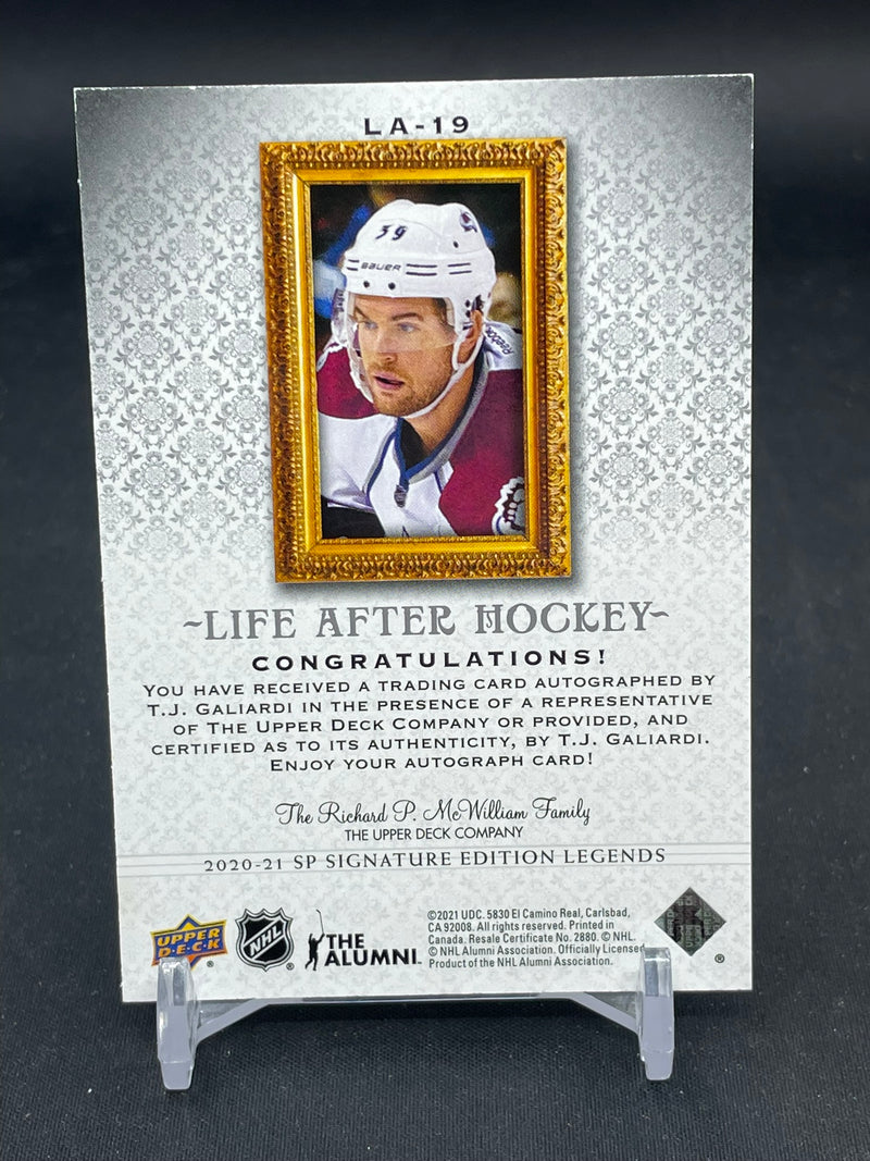 2020 UPPER DECK SP SIGNATURE EDITION LEGENDS - LIFE AFTER HOCKEY - T. GALIARDI - #LA-19 - #'D/99 - AUTOGRAPH