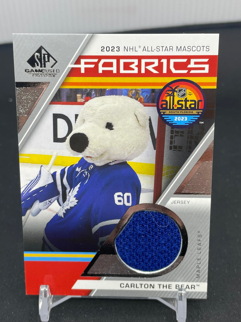 2023 UPPER DECK SP GAME USED - ALL-STAR MASCOTS FABRICS - CARLTON THE BEAR -