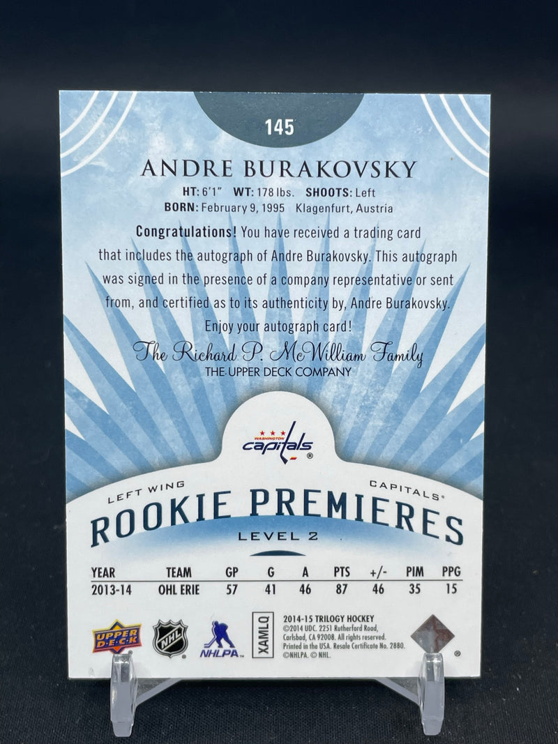 2014 UPPER DECK TRILOGY - ROOKIE PREMIERES - A. BURAKOVSKY - #145 - #'D/225 - AUTOGRAPH - RC