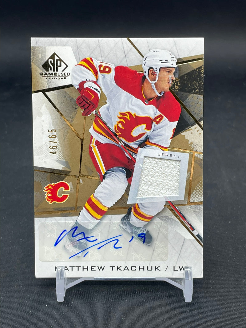 2021 UPPER DECK SP GAME USED - M. TKACHUK - #46 - #'D/65 - RELIC - AUTOGRAPH