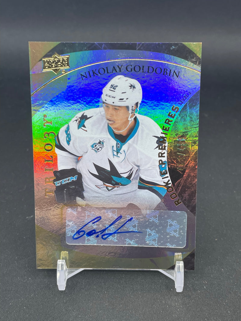 2015 UPPER DECK TRILOGY - ROOKIE PREMIERES - N. GOLDOBIN - #160 - #'D/499 - AUTOGRAPH - RC