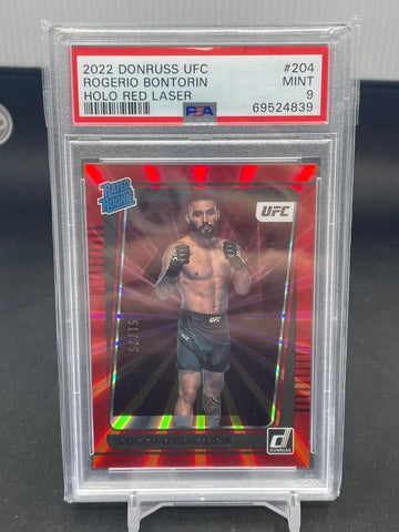 2022 PANINI DONRUSS UFC - HOLO RED LASER - R. BONTORIN - #204 - #'D/75 - PSA 9 - RC