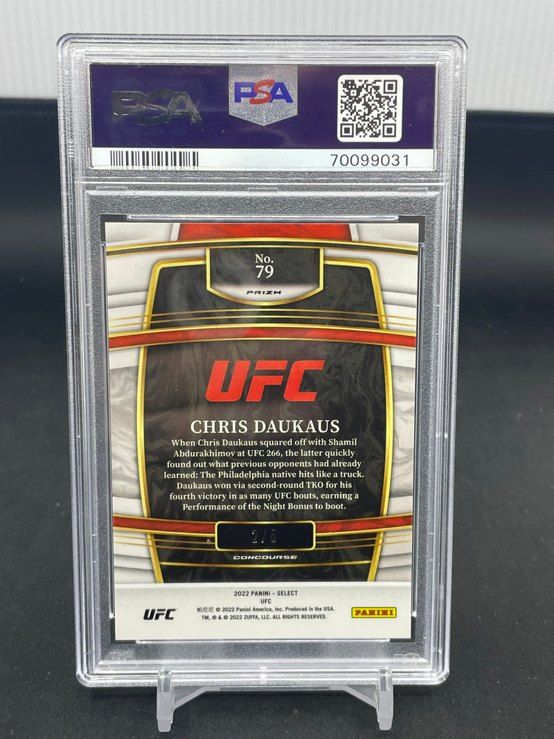 2022 PANINI SELECT UFC - GREEN PRIZM - C. DAUKAUS - #79 - #'D/5 - PSA 9 - RC