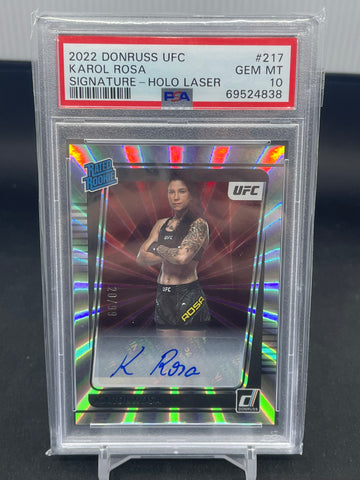 2022 PANINI DONRUSS UFC - HOLO LASER - RATED ROOKIE - K. ROSA - #217 - #'D/99 - PSA 10 - AUTOGRAPH - RC