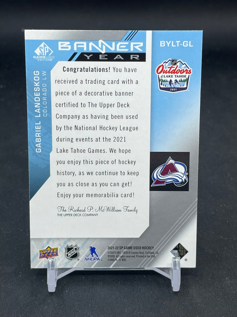 2021 UPPER DECK SP GAME USED - BANNER YEAR - G. LANDESKOG -