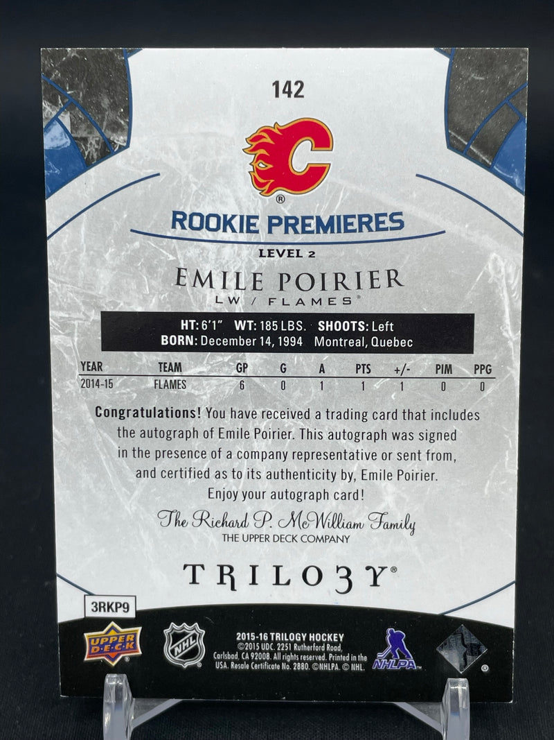 2015 UPPER DECK TRILOGY - ROOKIE PREMIERES - E. POIRIER - #142 - #'D/199 - AUTOGRAPH - RC