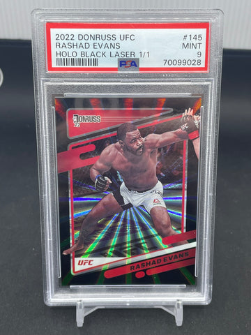 2022 PANINI DONRUSS UFC - HOLO BLACK LASER - R. EVANS - #145 - #'D/1 - PSA 9