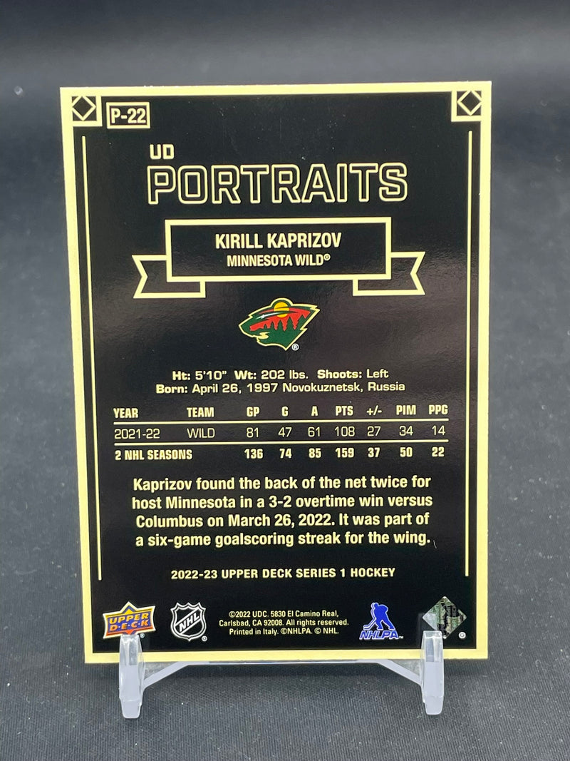 2022 UPPER DECK SERIES ONE - BLACK - UD PORTRAITS - K. KAPRIZOV - #P-22 - #'D/99