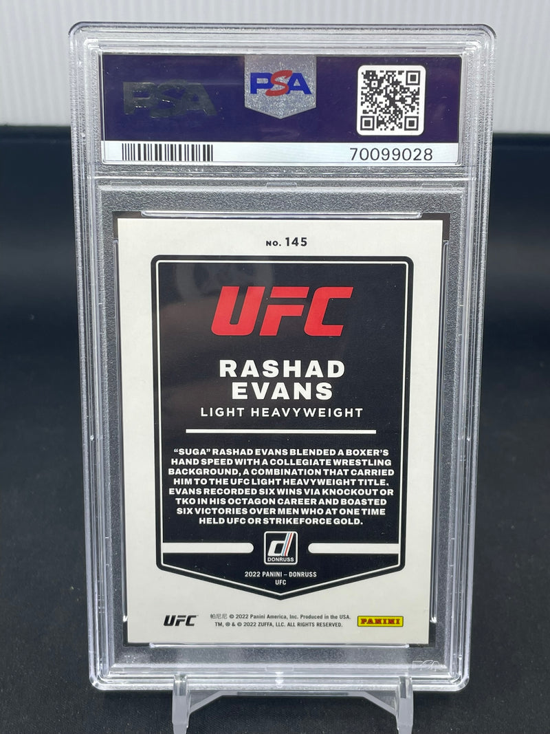 2022 PANINI DONRUSS UFC - HOLO BLACK LASER - R. EVANS - #145 - #'D/1 - PSA 9