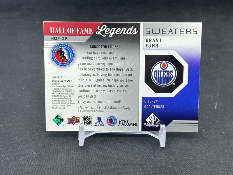 2021 UPPER DECK SP GAME USED - HALL OF FAME LEGENDS SWEATERS - G. FUHR -