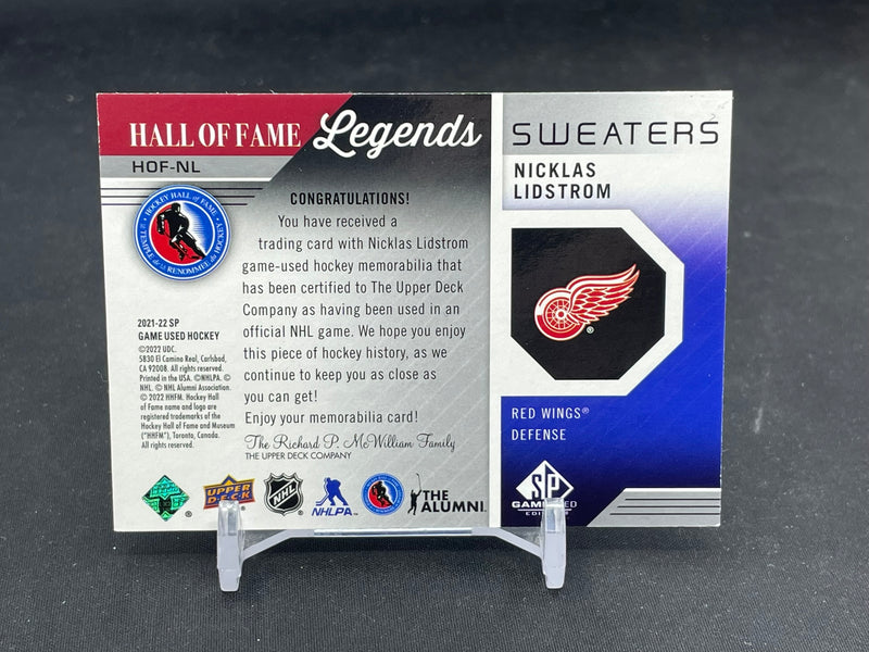 2021 UPPER DECK SP GAME USED - HALL OF FAME SWEATERS - N. LIDSTROM -