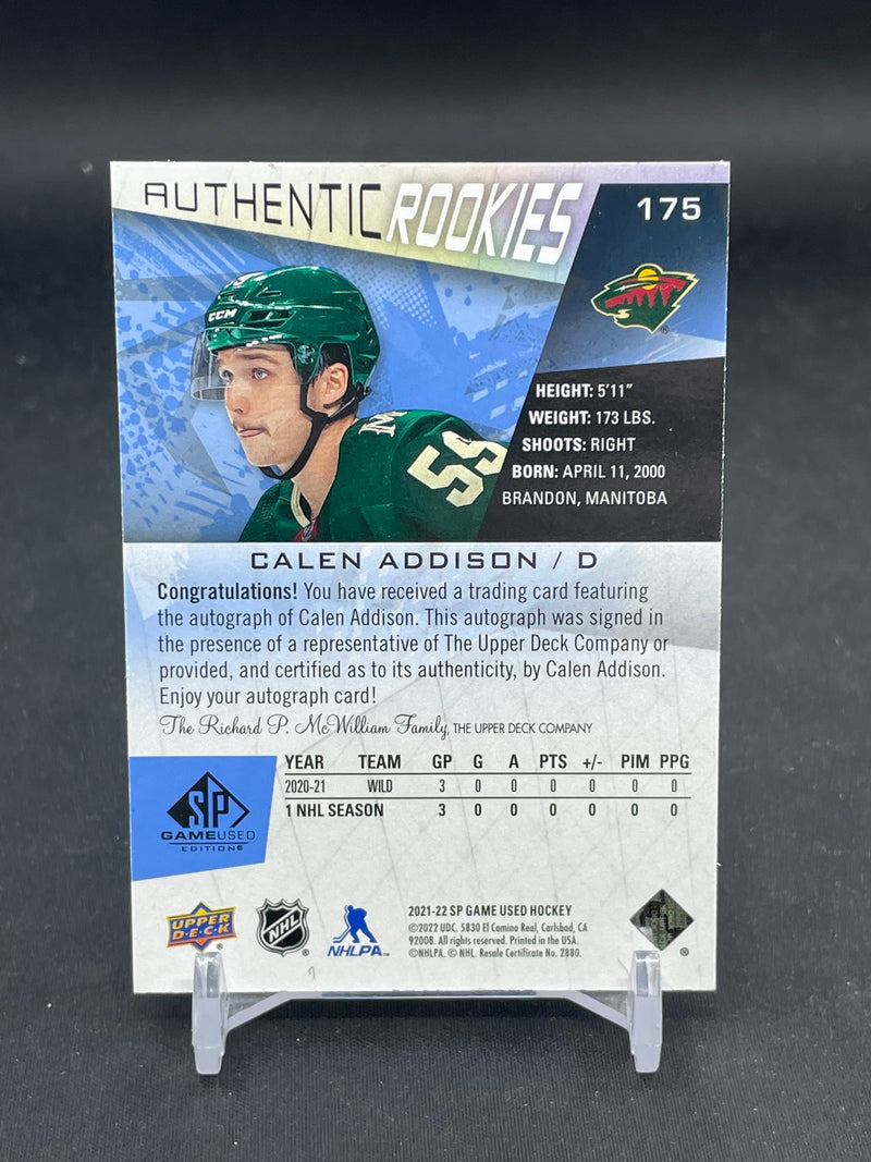2021 UPPER DECK SP GAME USED - BLUE - AUTHENTIC ROOKIES - C. ADDISON -