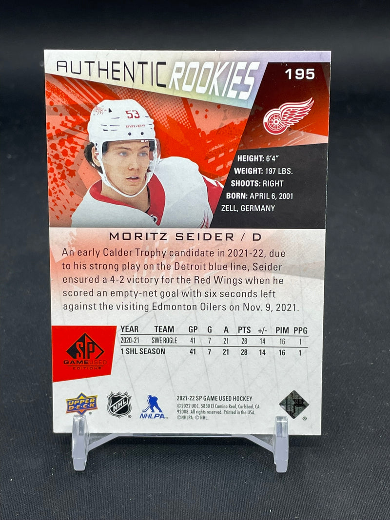 2021 UPPER DECK SP GAME USED - RED - AUTHENTIC ROOKIES - M. SEIDER - #195 - #'D/205 - RC