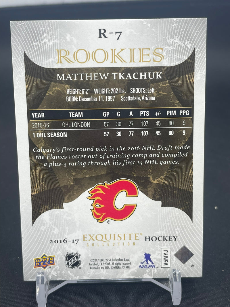 2016 UPPER DECK EXQUISITE COLLECTION - ROOKIE - M. TKACHUK - #R-7 - #'D/299 - RC