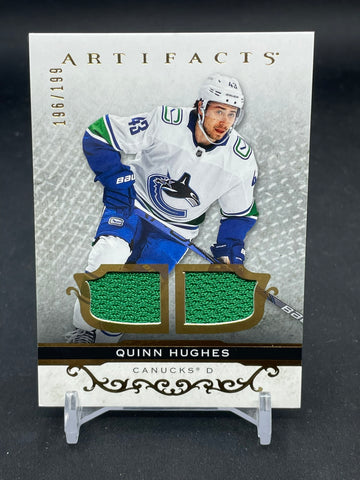 2021 UPPER DECK ARTIFACTS - Q. HUGHES - #119 - #'D/199 - DUAL RELIC