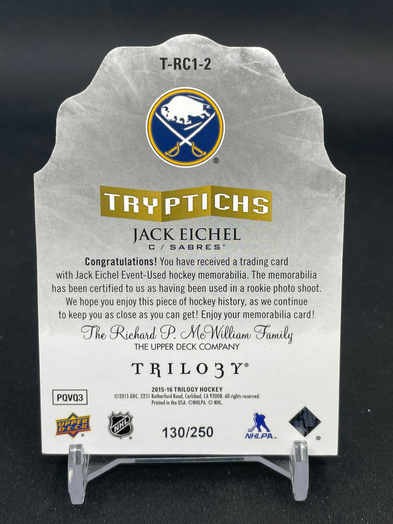 2015 UPPER DECK TRILOGY - TRYPTICHS - J. EICHEL - #T-RC1-2 - #'D/250 - RELIC - RC