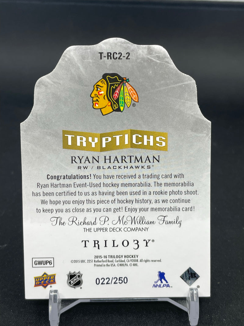2015 UPPER DECK TRILOGY - TRYPTICHS - R. HARTMAN - #T-RC2-2 - #'D/250 - RELIC