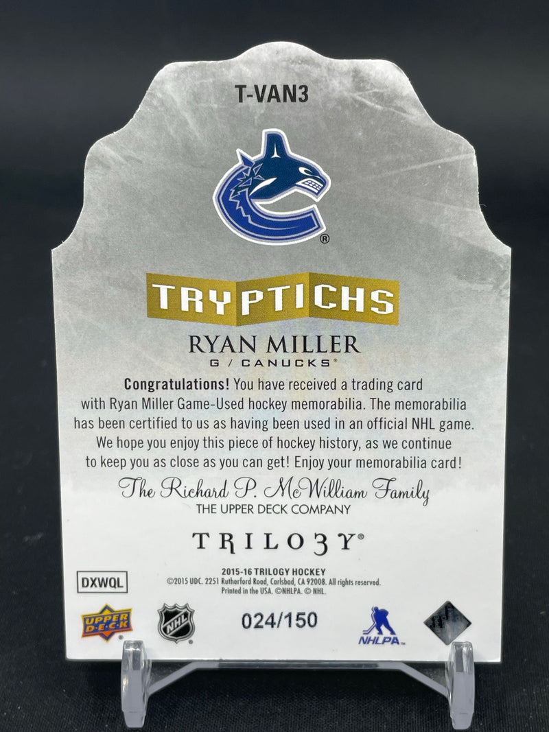 2015 UPPER DECK TRILOGY - TRYPTICHS - R. MILLER - #T-VAN3 - #'D/150 - RELIC