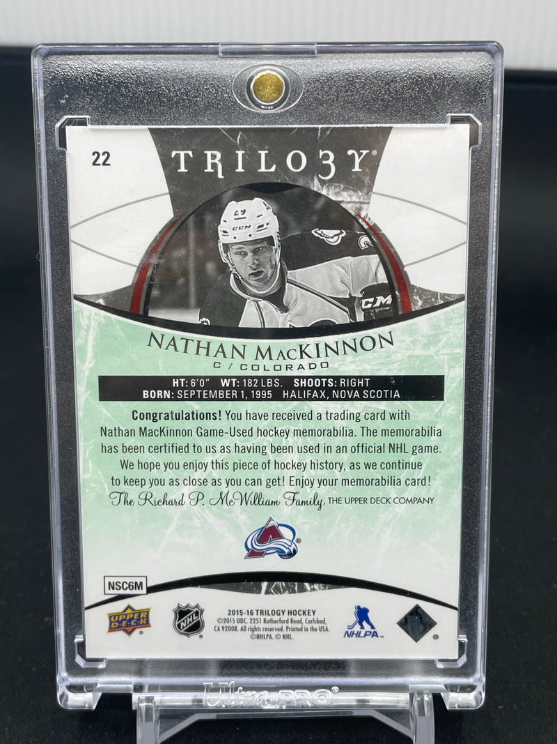 2015 UPPER DECK TRILOGY - N. MACKINNON - #22 - #'D/113 - RELIC