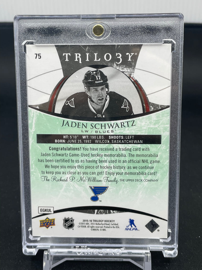 2015 UPPER DECK TRILOGY - J. SCHWARTZ - #75 - #'D/111 - RELIC