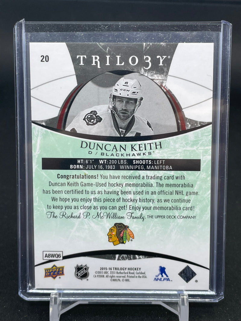 2015 UPPER DECK TRILOGY - D. KEITH - #20 - #'D/105 - RELIC
