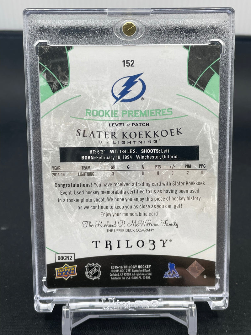 2015 UPPER DECK TRILOGY - ROOKIE PREMIERES - S. KOEKKOEK - #152 - #'D/35 - RELIC - RC