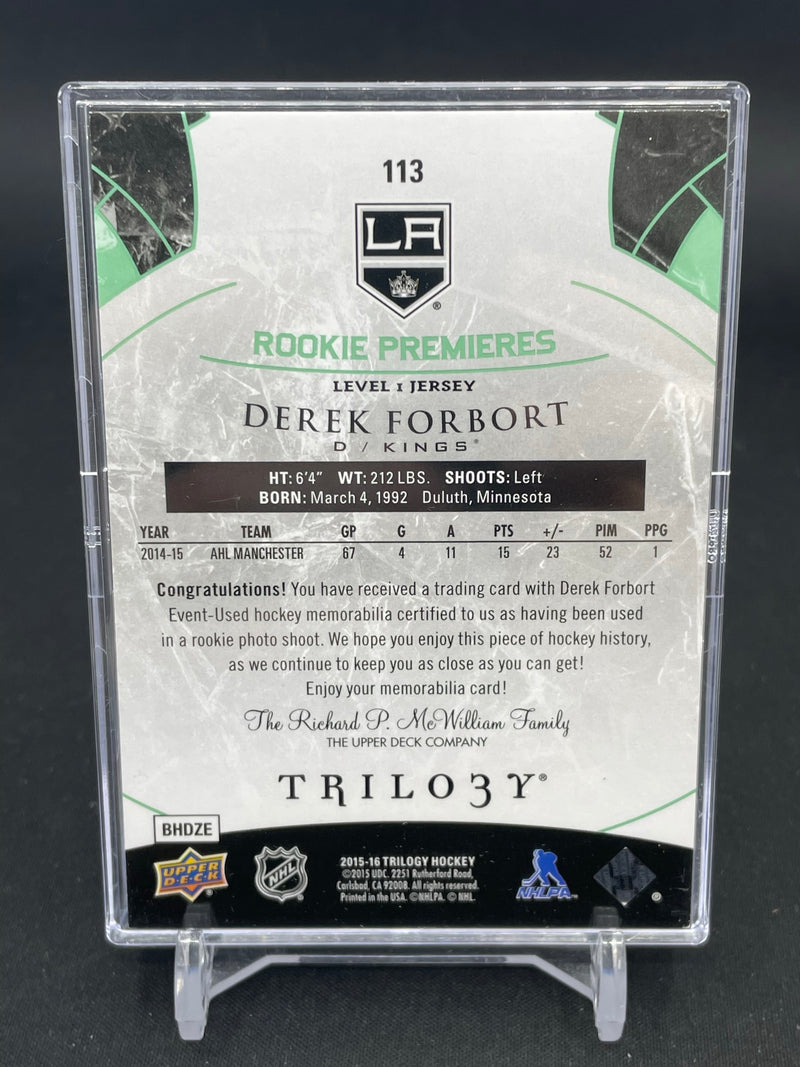 2015 UPPER DECK TRILOGY - ROOKIE PREMIERES -  D. FORBORT - #113 - #'D/599 - RELIC - RC