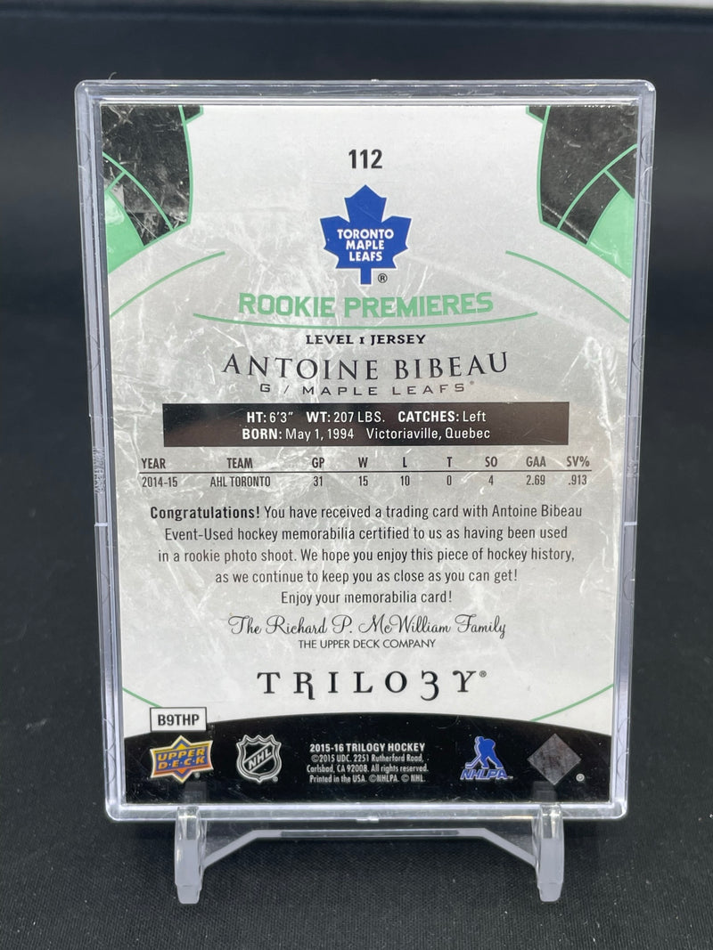 2015 UPPER DECK TRILOGY - ROOKIE PREMIERES - A. BIBEAU - #112 - #'D/599 - RELIC - RC