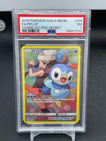 POKEMON - COSMIC ECLIPSE - PIPLUP - FULL ART - #239 - PSA 7