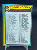 1979 O-PEE-CHEE - CHECKLIST - UNMARKED