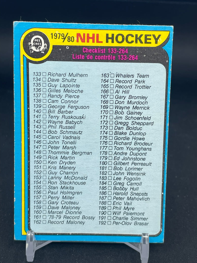 1979 O-PEE-CHEE - CHECKLIST - UNMARKED