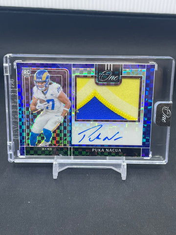 2023 PANINI ONE - BLUE PRIZM - PRECISION ROOKIE PATCH AUTO - P. NACUA - #307 - #'D/75 - RELIC - AUTOGRAPH - RC