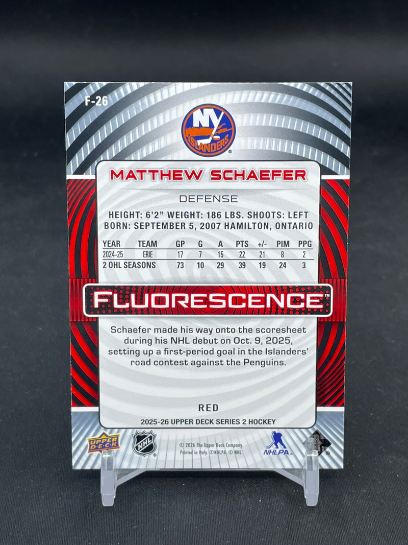 2025 UPPER DECK SERIES TWO - RED -FLUORESCENCE - M. SCHAEFER -