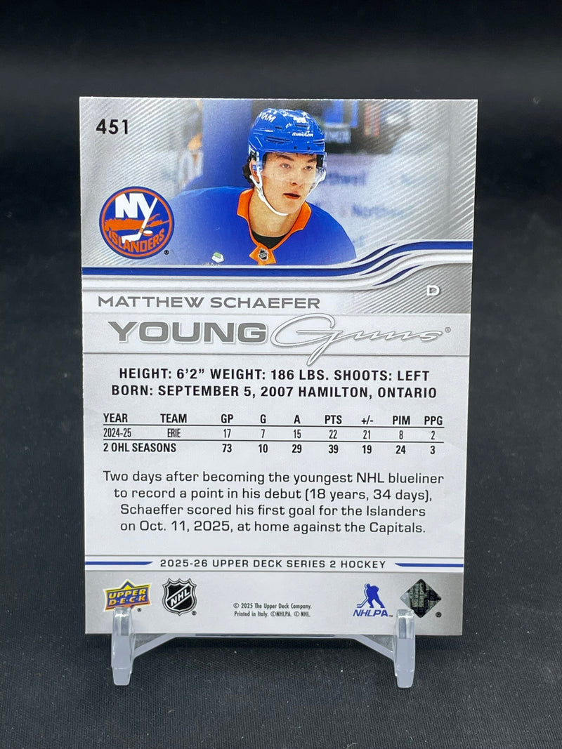 2025 UPPER DECK SERIES TWO - YOUNG GUNS - M. SCHAEFER -