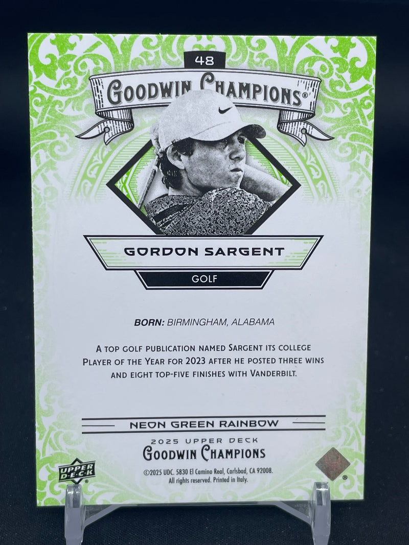 2025 UPPER DECK GOODWIN CHAMPIONS - NEON GREEN RAINBOW - G. SARGENT -