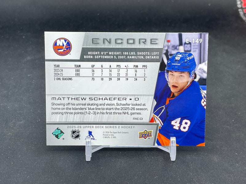 2025 UPPER DECK SERIES TWO - RED - ENCORE - M. SCHAEFER - #E-149 - #'D/199 - RC