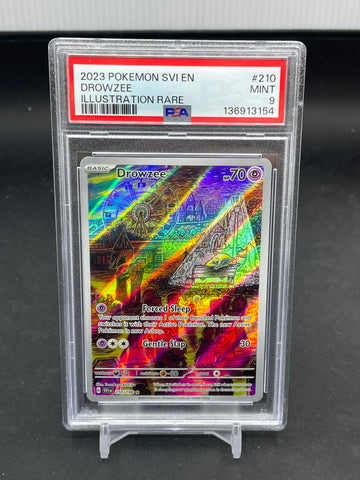 POKEMON - SCARLET VIOLET BASE SET - DROWZEE - ILLUSTRATION RARE - #210 - PSA 9