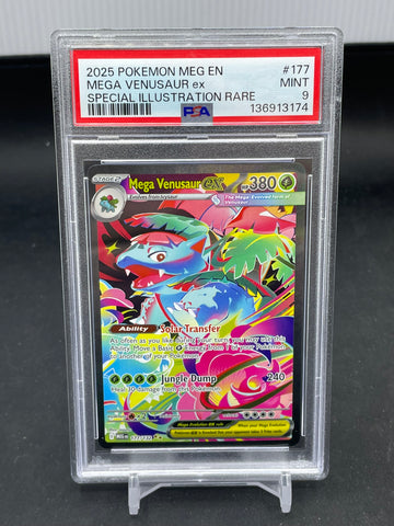 POKEMON - MEGA EVOLUTIONS - MEGA VENUSAUR EX - SPECIAL ILLUSTRATION RARE - #177 - PSA 9
