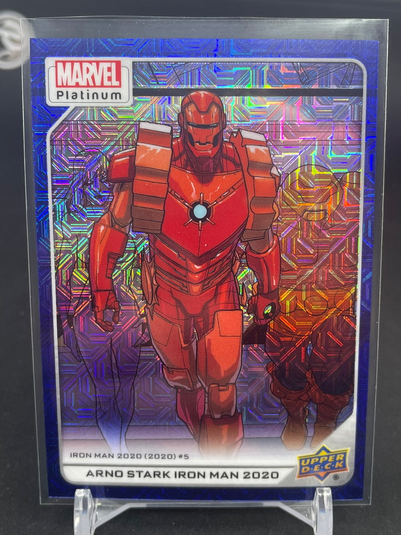 2023 UPPER DECK MARVEL PLATINUM - BLUE TRAXX - ARNO STARK IRON MAN 2020 - #177 - #'D/499
