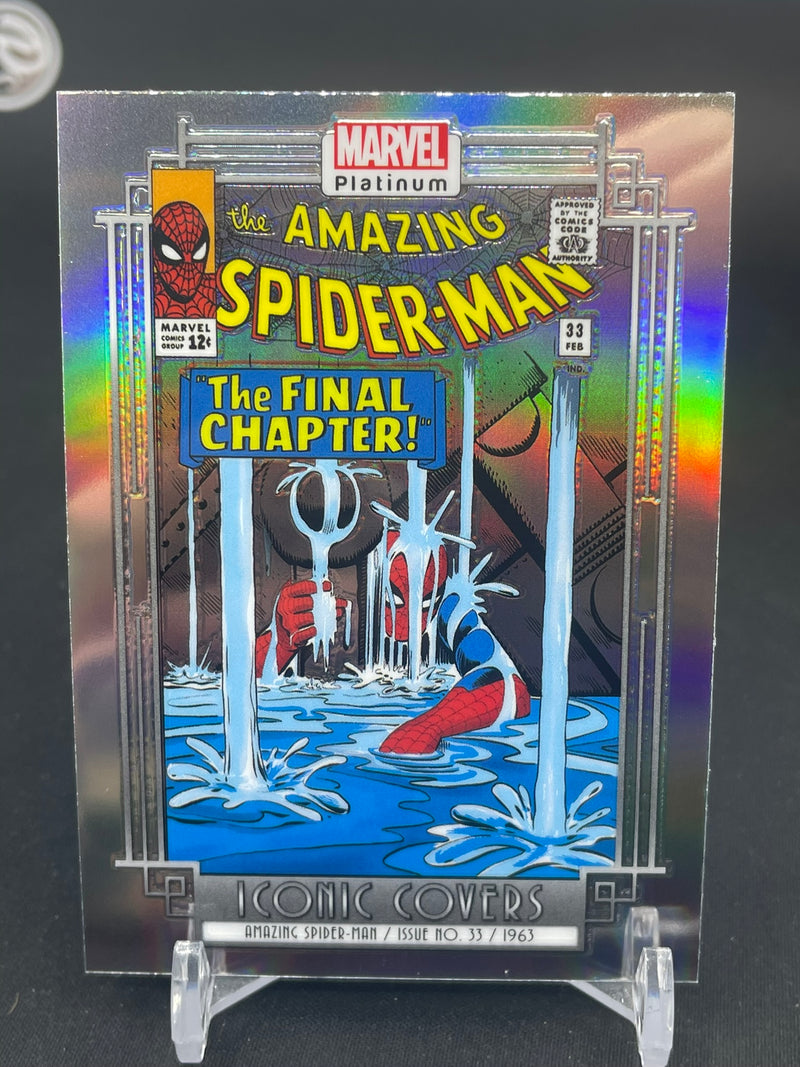 2023 UPPER DECK MARVEL PLATINUM - ICONIC COVERS - RAINBOW - AMAZING SPIDER-MAN -