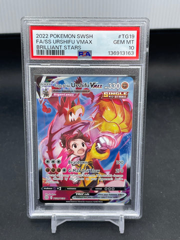 POKEMON - BRILLIANT STARS - SINGLE STRIKE URSHIFU VMAX - FULL ART - #TG19 - PSA 10