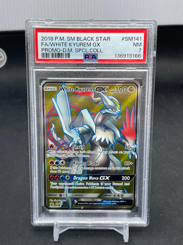 POKEMON - PROMO - WHITE KYUREM GX - FULL ART - #SM141 - PSA 7