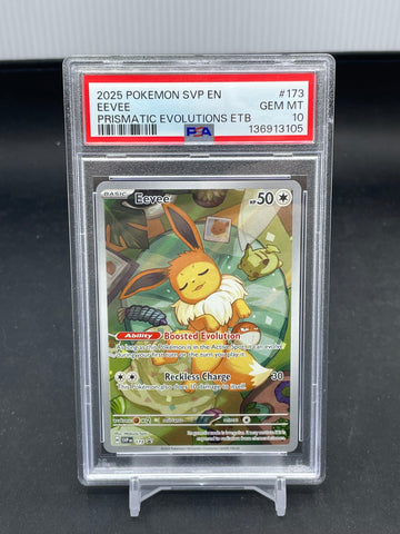 POKEMON - PRISMATIC EVOLUTIONS ETB - EEVEE - FULL ART - #173 - PSA 10